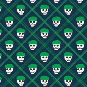 (small scale) Skeleton golfer - plaid - green/navy - LAD24