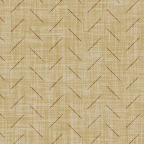 leaves_overlap_coord_Minimal herringbone on linen texture simple brown arrow lines on warm beige