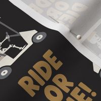 Ride or Die! Skeleton Golfer Golf Cart - Black - LAD24