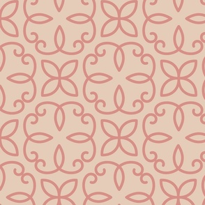 Pink and Blush Floral Line Pattern