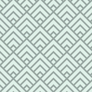 Green Retro Diamond Wave Pattern