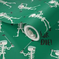 (small scale) Golf or Die! Skeleton golfer - green - LAD24