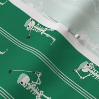 (small scale) Skeleton golfer - green - vertical stripes - LAD24