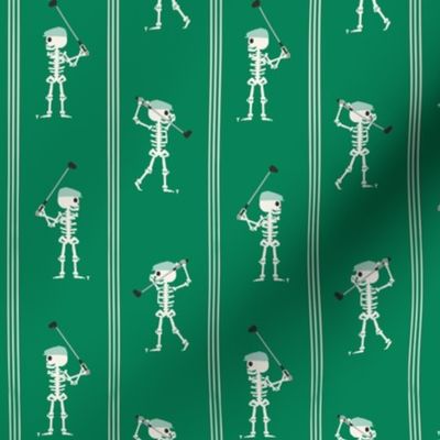 (small scale) Skeleton golfer - green - vertical stripes - LAD24