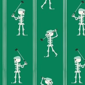 Skeleton golfer - vertical stripes - green - LAD24