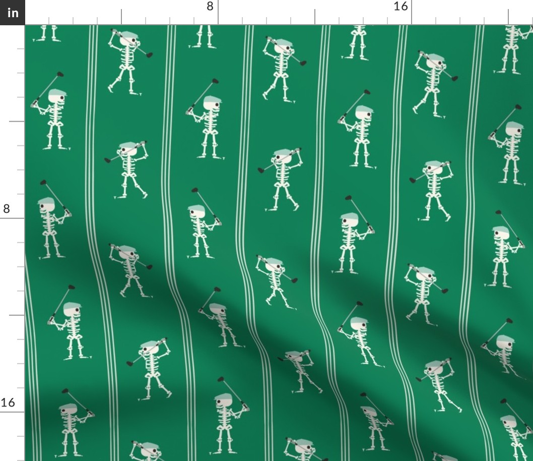 Skeleton golfer - vertical stripes - green - LAD24