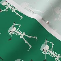 Golf or Die! Skeleton golfer - green - LAD24
