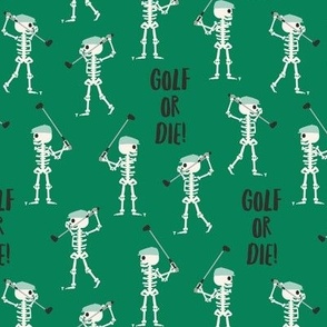 Golf or Die! Skeleton golfer - green - LAD24