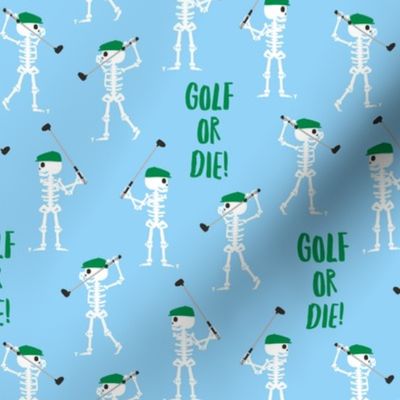 Golf or Die! Skeleton Golfers - blue - LAD24
