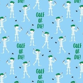 (small scale) Golf or Die! Skeleton Golfers - blue - LAD24