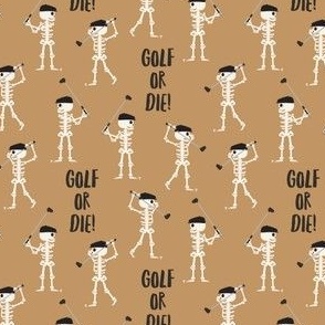 (small scale) Golf or Die! Skeleton Golfer - golden brown - LAD24