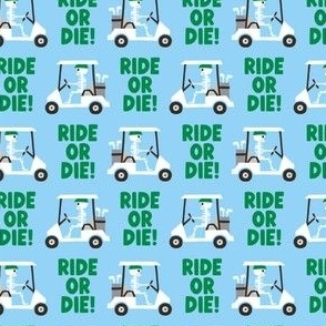 (small scale) Ride or Die! Skeleton Golfers in Golf Carts - Blue - LAD24