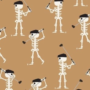 Skeleton Golfer - golden brown - LAD24