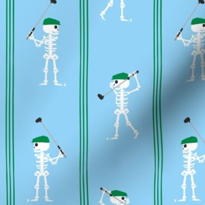 Skeleton Golfer - Vertical Stripes - Blue - LAD24