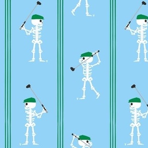 Skeleton Golfer - Vertical Stripes - Blue - LAD24