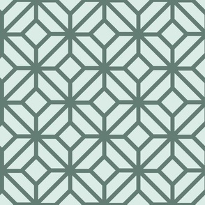 Green Geometric Lattice Pattern