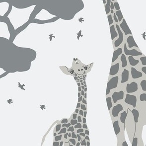 Serengeti Giraffe Earth Ash Gray Large