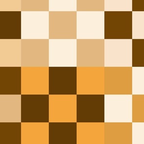 Multicolored checkered board - Monochrome in gold