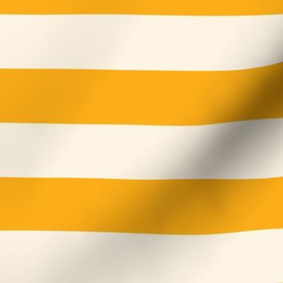 Classic Large Scale Cabana Stripe for Fabric and Wallpaper | Saffron Yellow and Cream | 1.5" Stripe (~4 cm)