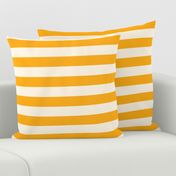 Classic Large Scale Cabana Stripe for Fabric and Wallpaper | Saffron Yellow and Cream | 1.5" Stripe (~4 cm)