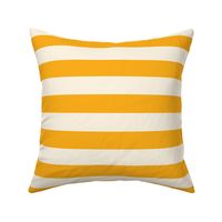 Classic Large Scale Cabana Stripe for Fabric and Wallpaper | Saffron Yellow and Cream | 1.5" Stripe (~4 cm)