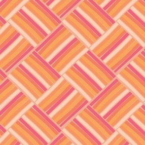 Diagonal Cushion Weave-Electric Tangerine Palette