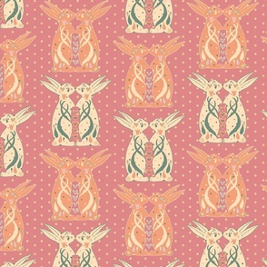 Easter Bunny Hearts - Orange/Lemon/Hot Pink - 20 inch