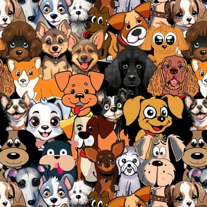 stacked cartoon dogs