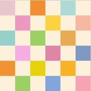Checkerboard 70’s Colorful - 1” checks