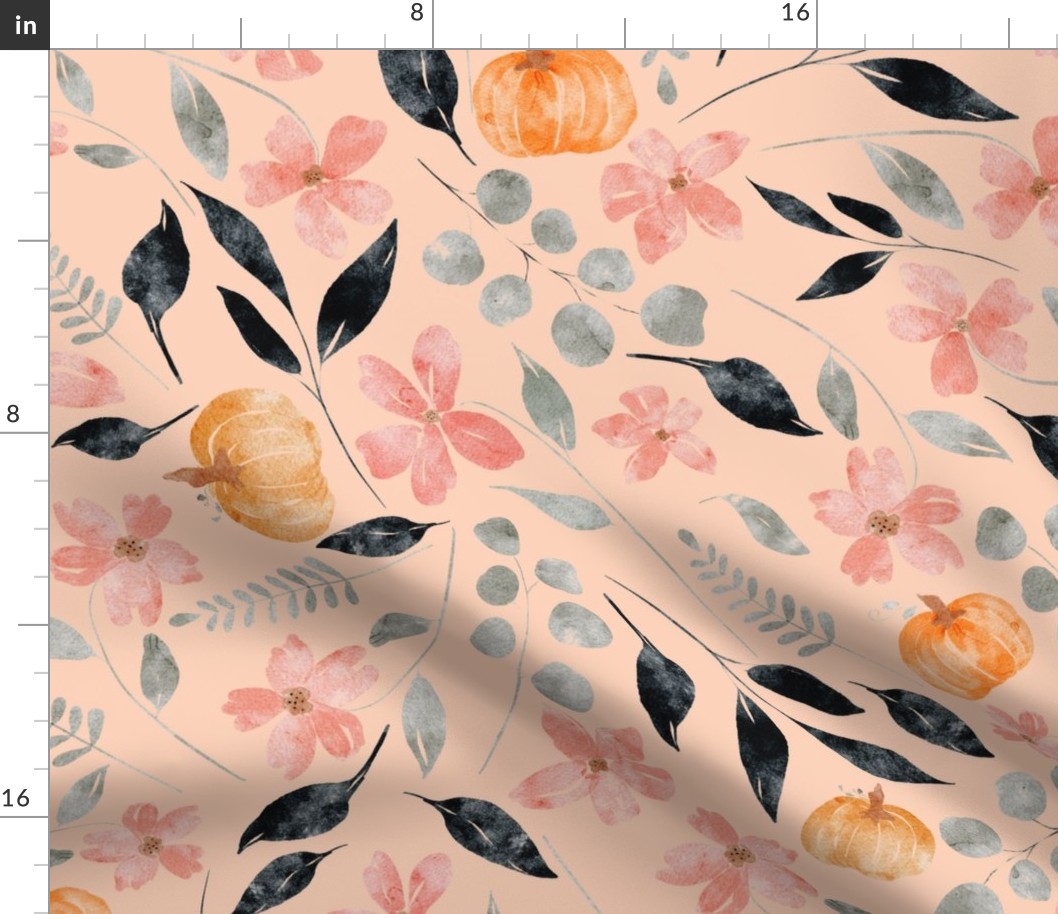 Spooky Garden Floral_Peach_24"