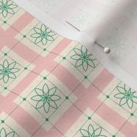 Cottage Floral Grid (6") - pink, green (ST2022CFG)