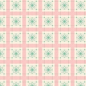 Cottage Floral Grid (6") - pink, green (ST2022CFG)