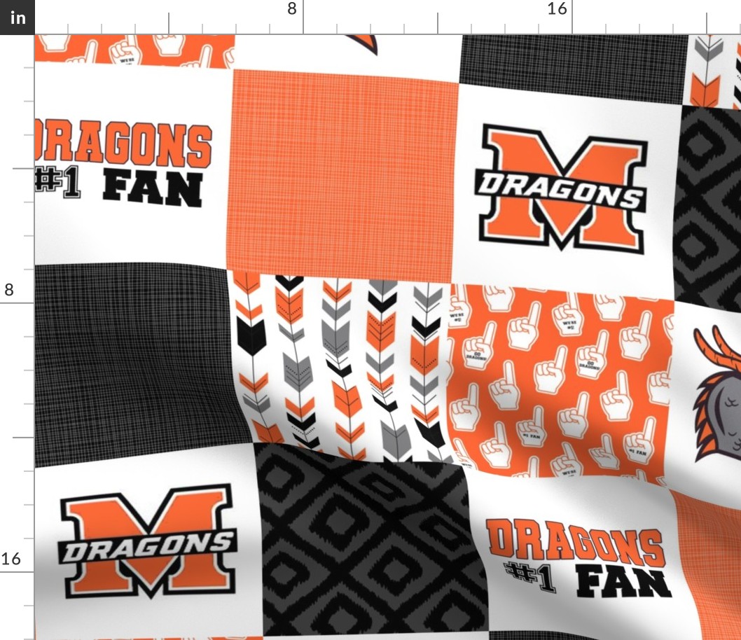 Dragons Fans - Wholecloth Cheater Quilt