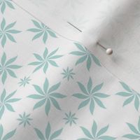 (M) Carefree Aqua Blue/Mint Green on White Background 