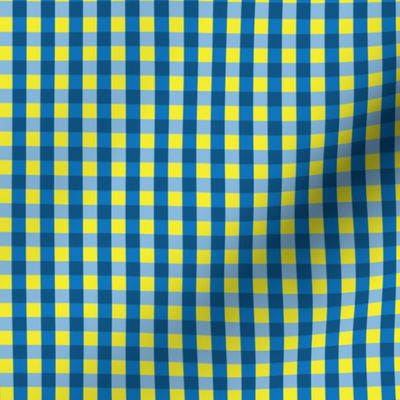 Blue and yellow gingham