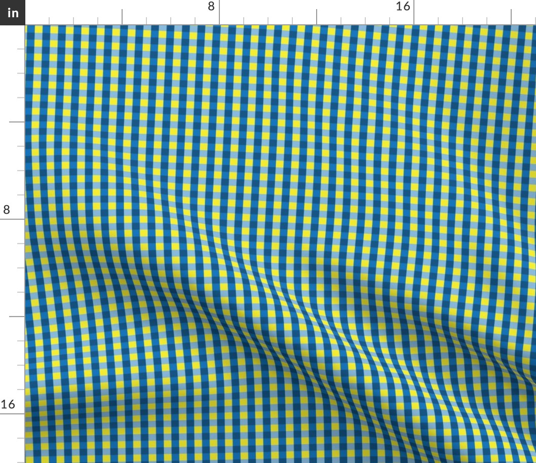 Blue and yellow gingham