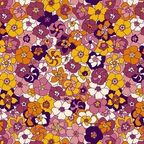 Retro Floral (6") - orange, pink, purple (ST2022RF)