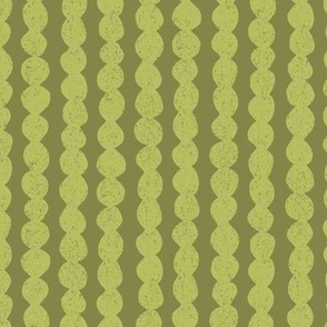 block print bubble stripe pickle green 12IN large scale