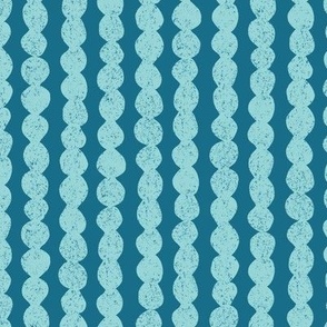 block print bubble stripe ocean blue 12IN large scale