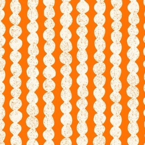 block print bubble stripe orange 12IN large scale