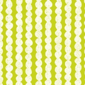 block print bubble stripe neon lime green 12IN large scale