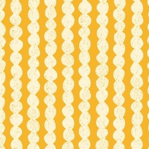 block print bubble stripe marigold yellow 12IN large scale