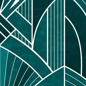 Art Deco Columns_White lines_Bg Teal_Metallic Wpp_100Size