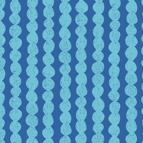 block print bubble stripe turquoise blue 12IN large scale