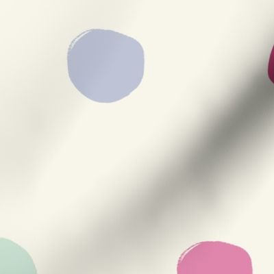 Colourful Polka Dots_Beige (Jumbo Scale/Oversized)(24")