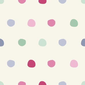 Colourful Polka Dots_Beige (Jumbo Scale/Oversized)(24")