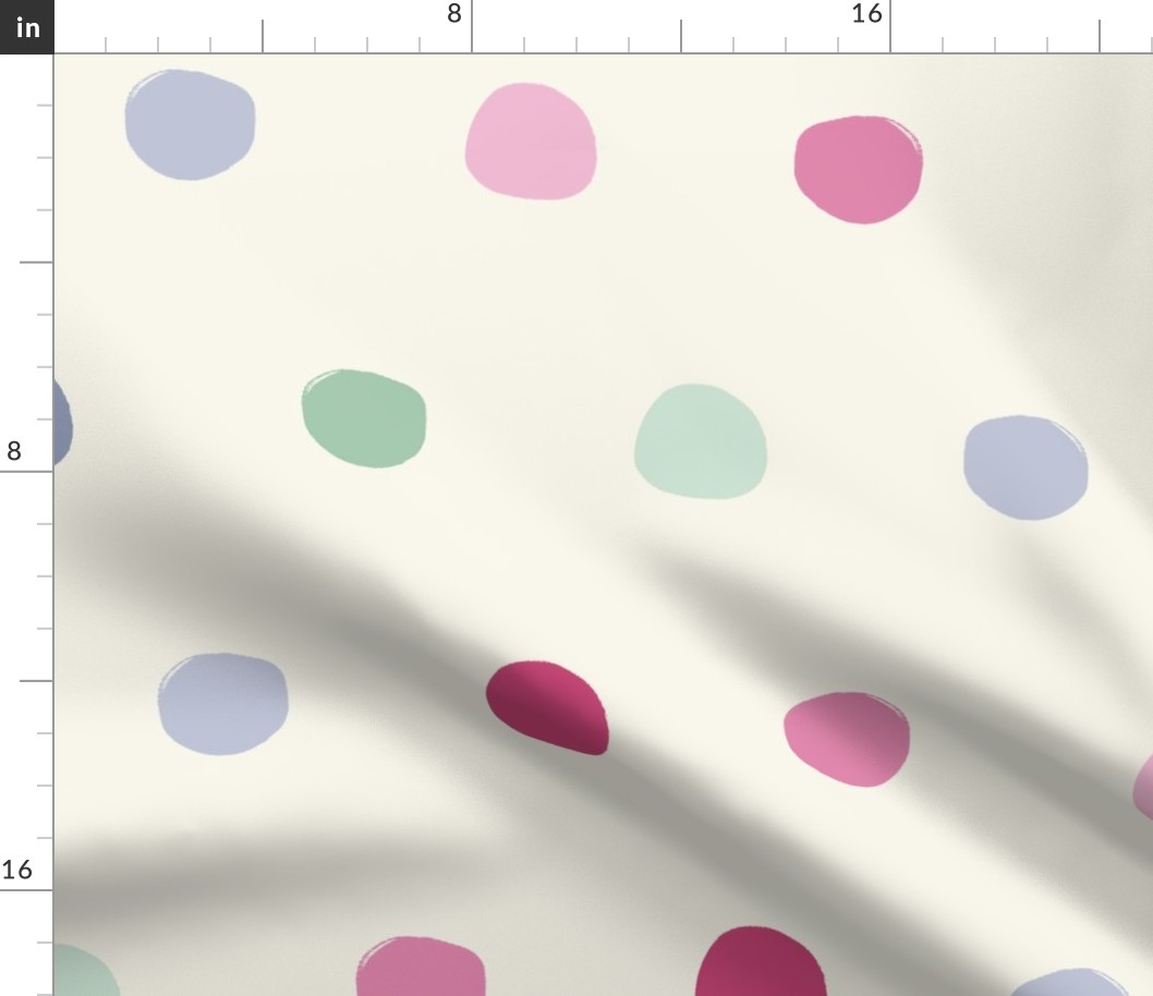 Colourful Polka Dots_Beige (Jumbo Scale/Oversized)(24")