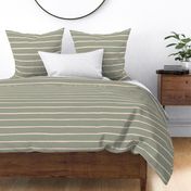 Horizontal Stripes - Green and Cream - JUMBO 24x24