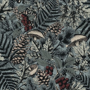 Tossed Vintage Botanical // Large Scale // A Rustic Modern Forest Floor Illustration