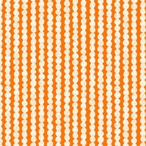 block print bubble stripe orange 6IN medium scale